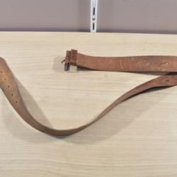 Sangle courroie en cuir pour &eacute;quipement Militaire Fran&ccedil;ais &agrave; identifier WW2 39/45 (10)