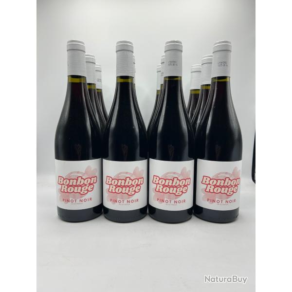 Vente flash ! 12 Bouteilles de vin rouge - Bonbon Rouge Pinot Noir VDF - 2024