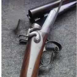 Magnifique fusil ancien juxtapos&eacute; cal 16/65 type lefaucheux sign&eacute; broqa &agrave; auch