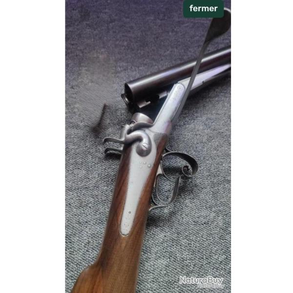 Magnifique fusil ancien juxtapos� cal 16/65 type lefaucheux sign� broqa � auch