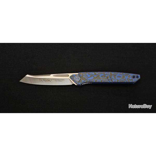 TOKISU Couteau pliant - manche Micarta Bleu Mix - R�f. 25287