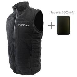 Gilet chauffant Pisteurs noir + batterie 5000MAH