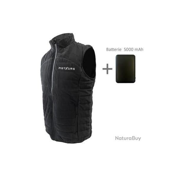 Gilet chauffant Pisteurs noir + batterie 5000MAH