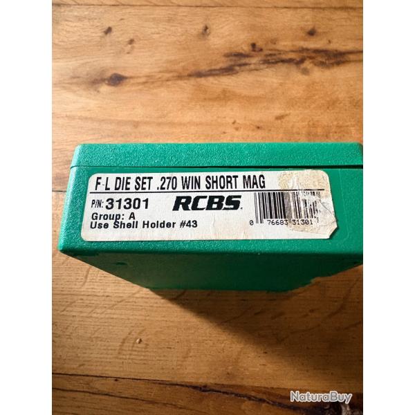 JEU OUTIL INTEGRAL RCBS SERIE A  270 WIN SHORT MAG ref 31301  270 SWM  NN