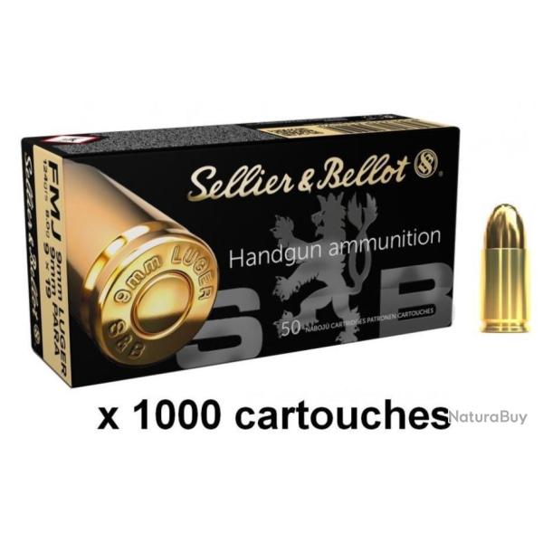 SELLIER BELLOT cal.9mm PARA FMJ /1000 cartouches (Maximun 2000/commande)