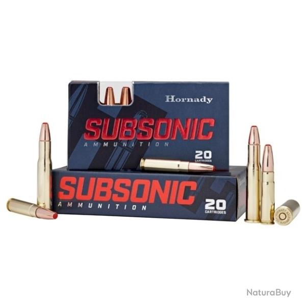 Munitions HORNADY Cal.30-30 SUBSONIC SUB-X 175GR PAR 20