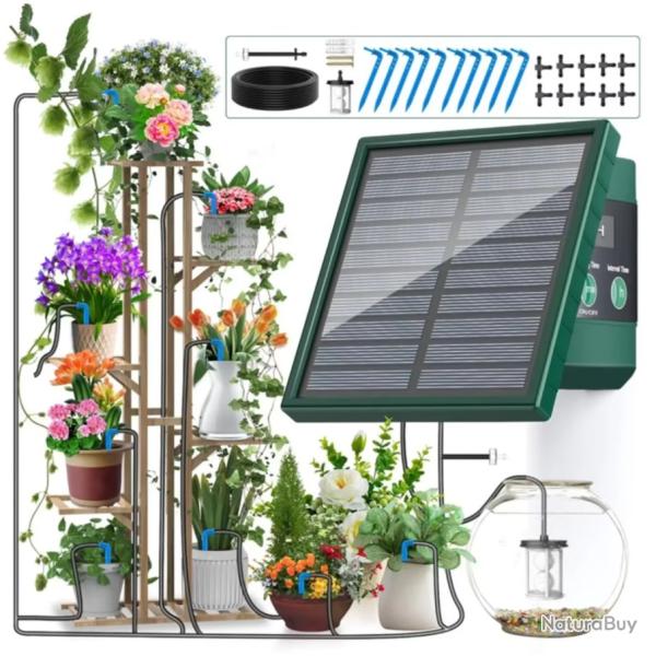 Kit Irrigation Solaire Goutte � Goutte Automatique Jardin Balcon