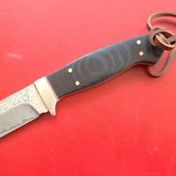 Couteau Damas Parforce neuf, avec &eacute;tui, en mallette.