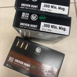 Vends 1 LOT de 4 boites RWS cal.300wmag DRIVEN HUNT 165gr