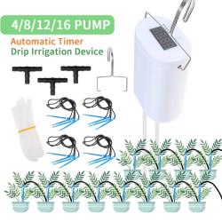 Kit Irrigation Automatique 4 Plantes Goutte &agrave; Goutte Pompe USB Minuterie