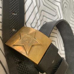 Boucle et ceinture en cuire russe sovi&eacute;tique cccp