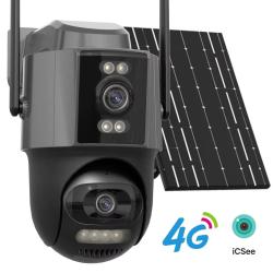 Cam&eacute;ra Solaire 4G Double Objectif 4MP Suivi Intelligent Vision Nocturne Longue Autonomie