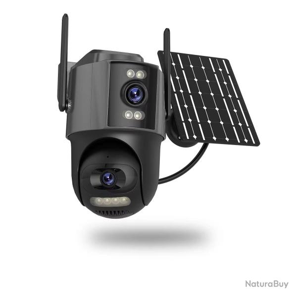 Cam�ra 4G Solaire Motoris�e 4MP D�tection Humaine Panneau Haute Autonomie Surveillance Ext�rieure