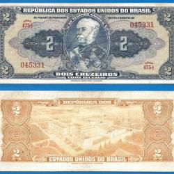 Bresil 2 Cruzeiros 1944 Signe Main Billet Brasil