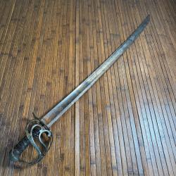 SABRE D'OFFICIER DIT DE MINEUR, R&Eacute;VOLUTION FRAN&Ccedil;AISE LAME GRAV&Eacute;E &laquo;&nbsp;VIVRE LIBRE OU MOURIR&nbsp;&raquo; XVlll &eacute;me