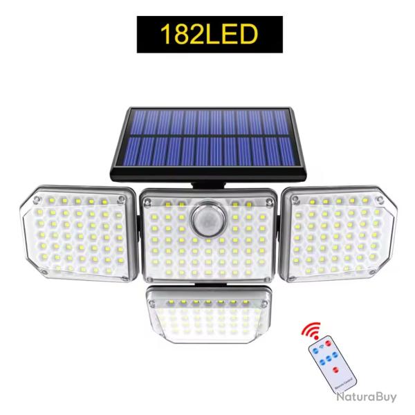 Applique Solaire Exterieur Orientable 182 LEDS ENCHERE 1 EURO