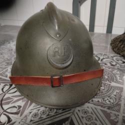 Casque Fran&ccedil;ais Adrian WW2 troupes coloniales be et complet