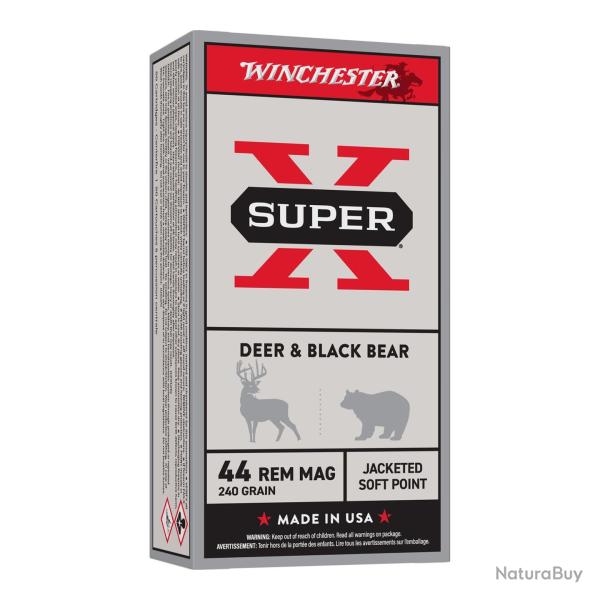 Munitions Winchester US Centerfire Pistol Win .44 Remington Magnum 240gr JSP