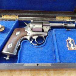 Revolver Lefaucheux coffret cadeau mod 1870 de Marine R&eacute;glementaire 1873  cal 12 mm Ancre de marine