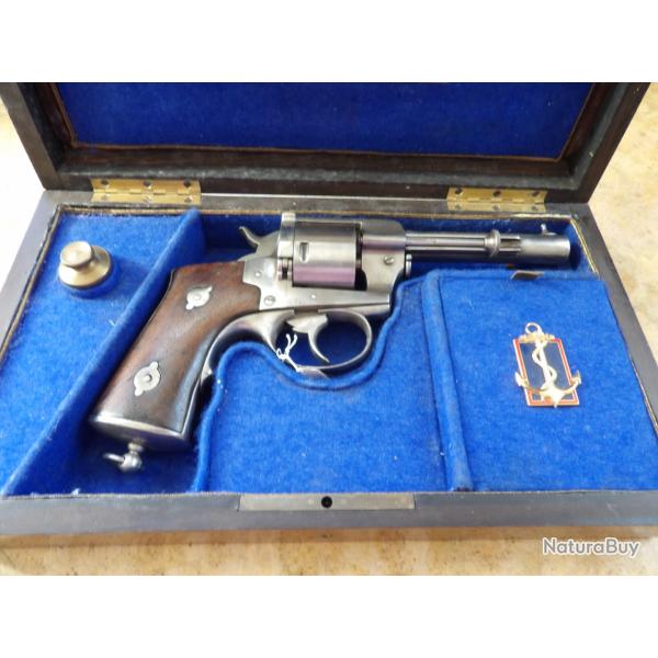 Revolver Lefaucheux coffret cadeau mod 1870 de Marine R�glementaire 1873  cal 12 mm Ancre de marine