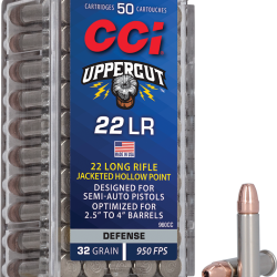 Balles CCI Calibre 22LR Uppercut 32GR Plagted HP