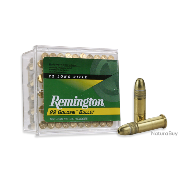 Balles Remington 22Lr Golden Bullet Pointe Creuse HV 36 Grammes