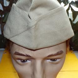 BERET MILITAIRE PERIODE ETE DE L'ARMEE DE TERRE&nbsp; DE L'ARMEE FRANCAISE ,TAILLE 57 DE COULEUR BEIGE CL