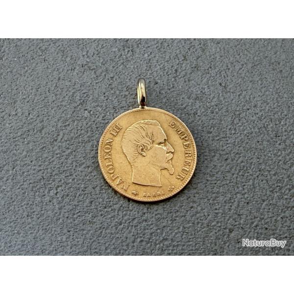 Pi�ce 10 francs or Napol�on III mont�e en pendentif