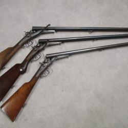 Lot de 3 Fusils HUSQVARNA mod&egrave;le 1877, Cal 12, &agrave; 1 euro sans prix de r&eacute;serve!!!