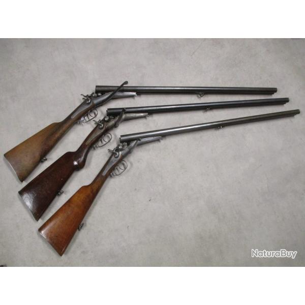 Lot de 3 Fusils HUSQVARNA mod�le 1877, Cal 12, � 1 euro sans prix de r�serve!!!