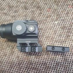 point rouge HAWKE s&eacute;rie PRISM SIGHT mod&egrave;le 1x15 SPEED DOT avec montage haut & bas pour rail