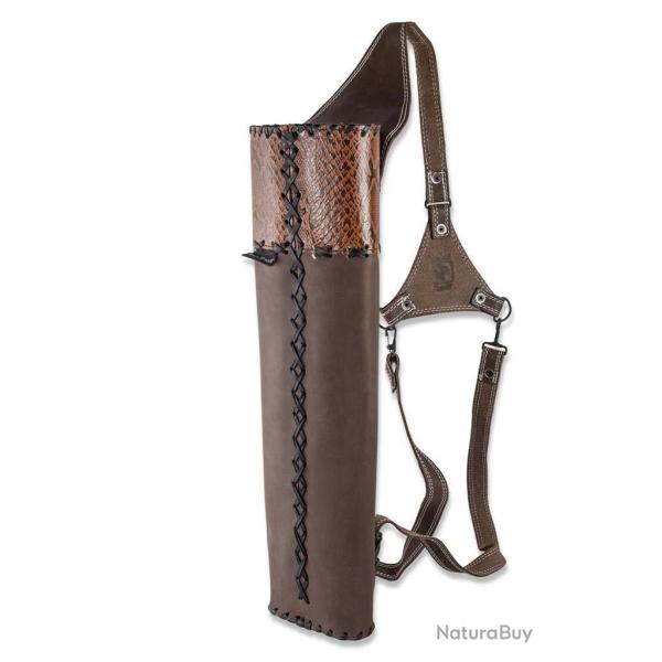 Carquois de dos traditionnel Buck Trail Yuca en cuir marron Marron