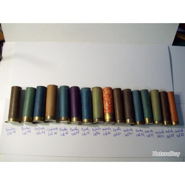 lot de 16 �tuis vide a broche et centrale de collection pour diff�rents marquage culots ancien