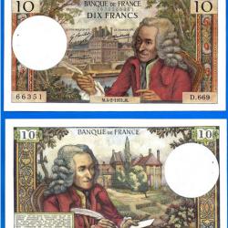 France 10 Francs 1971 Voltaire Billet Franc Frcs Frc Frs