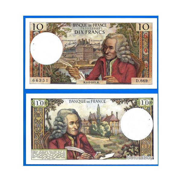 France 10 Francs 1971 Voltaire Billet Franc Frcs Frc Frs