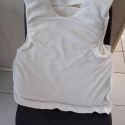 ENCHERE GILET PARE LAMES ET BALLES TRES DISCRET BLANC TAILLE L