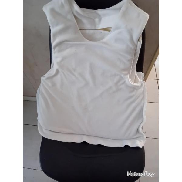 ENCHERE GILET PARE LAMES ET BALLES TRES DISCRET BLANC TAILLE L
