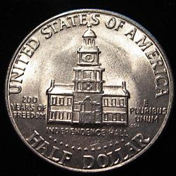 U.S.A piece de half dollar "J.Kennedy" 1776-1976 ttb+ diametre 30 mm