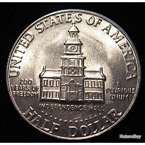 U.S.A piece de half dollar "J.Kennedy" 1776-1976 ttb+ diametre 30 mm