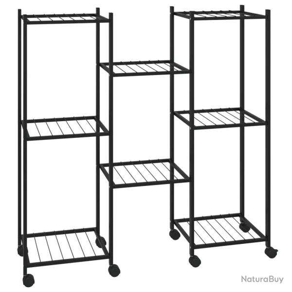 Jardini�re � roulettes design fonctionnelle pour int�rieur ext�rieur 83 x 25 x 83 cm en fer noir 02