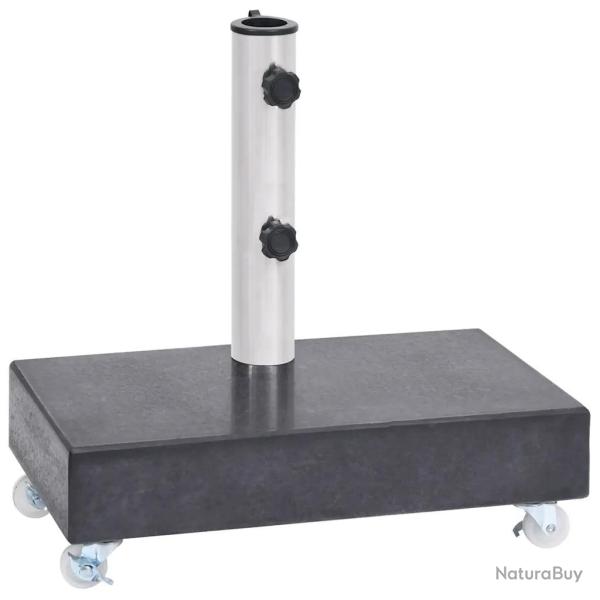 Socle de parasol robuste avec roues 45 x 25 x 8 cm en granit noir 02_0046507