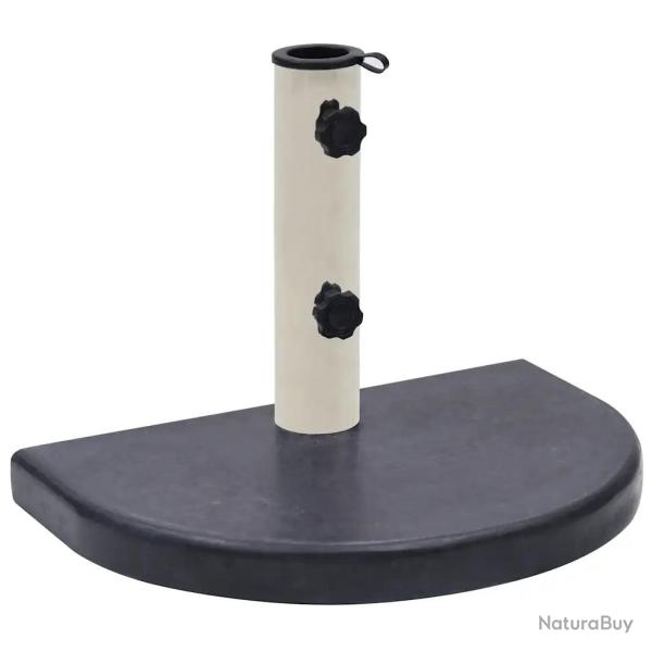 Socle de parasol demi-rond robuste 40 x 28 x 4 cm pour ext�rieur �l�gant en granite noir 02_0046508