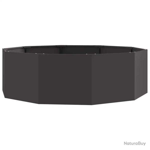 Jardini�re ronde moderne ext�rieur 120 x 120 x 35 cm facile � assembler design chic en acier noir 0