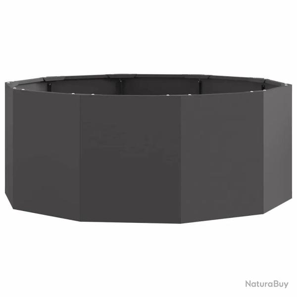 Jardini�re ronde moderne ext�rieure 90 x 90 x 35 cm design chic minimaliste en acier noir 02_0052971