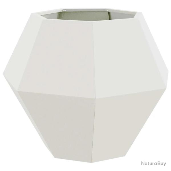 Jardini�re rectangulaire ext�rieure 75 x 75 x 60 cm design moderne esth�tique en acier blanc 02_005