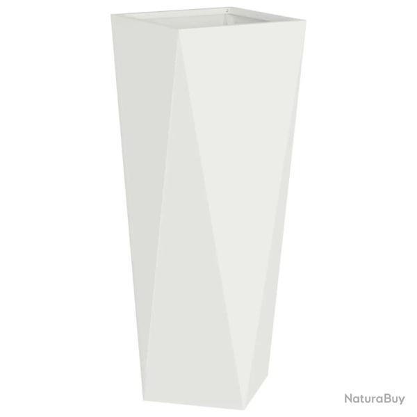 Jardini�re ext�rieure moderne design �pur� 30 x 30 x 75 cm esth�tique robuste en acier blanc 02_005