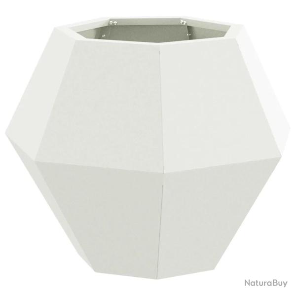 Jardini�re rectangulaire ext�rieure jardin 50 x 50 x 40 cm esth�tique durable en acier blanc 02_005