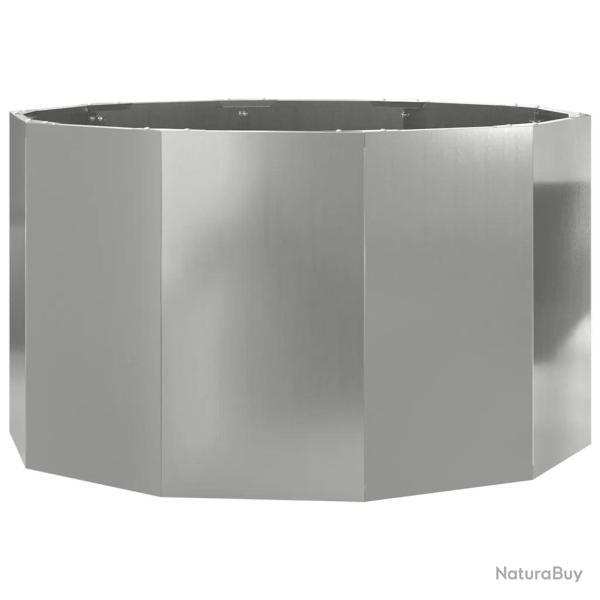 Jardini�re ronde moderne ext�rieur 90 x 90 x 50 cm pratique et robuste en acier galvanis� argent 02