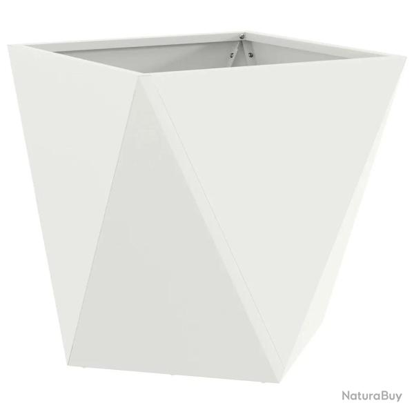 Jardini�re moderne pour ext�rieur 40 x 40 x 40 cm avec texture �l�gante en acier blanc 02_0053064