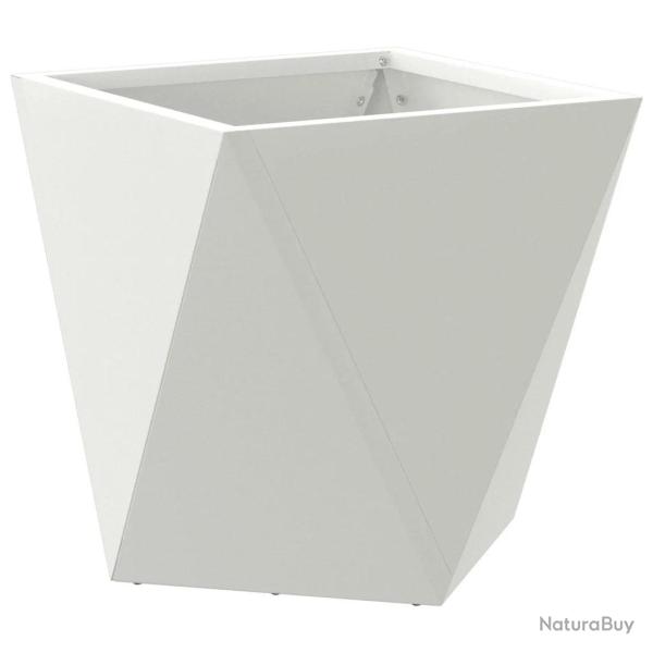 Jardini�re moderne pour plantes en ext�rieur 30 x 30 x 30 cm pratique style �pur� en acier blanc 02